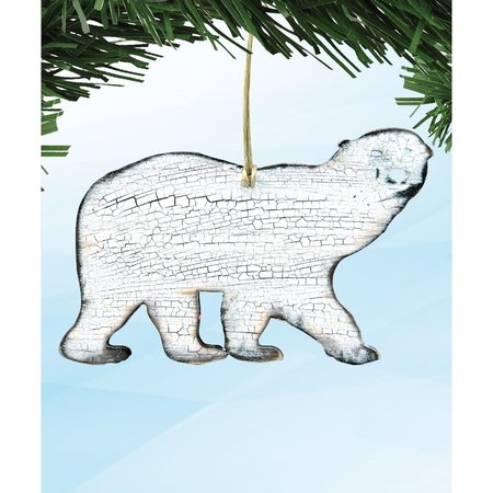 DESIGNOCRACY Polar Bear Wooden Magnet Wall Decor 99225M